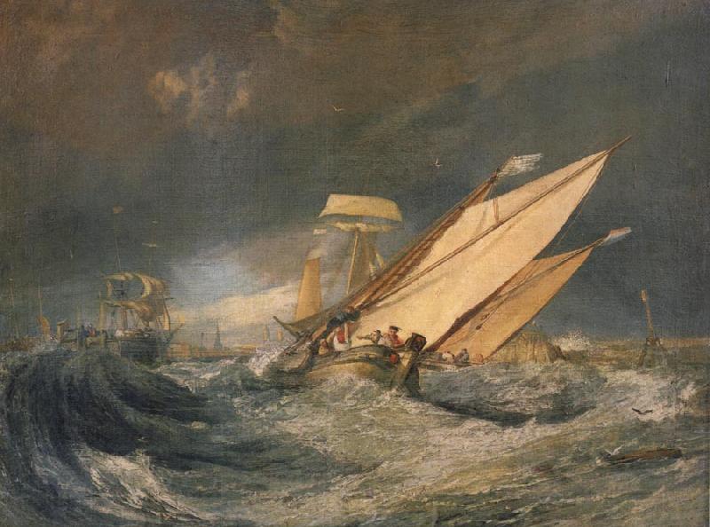 Joseph Mallord William Turner Fishing boats entering calais harbor Norge oil painting art
